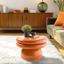 Table d'appoint design en fer couleur orange fluo elora ...