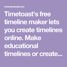 Timetoast S Free Timeline Maker Lets You Create Timelines Online Make Educational Timelines Or Create A Timel Timeline Maker Create A Timeline Make A Timeline