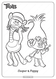 351 x 800 file type: Printable Trolls Cooper And Poppy Coloring Page