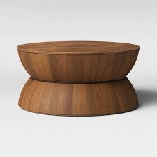 Prisma Round Natural Wood Turned Drum Coffee Table Brown Project 62 In 2020 Drum Coffee Table Natural Wood Coffee Table Round Coffee Table Living Room