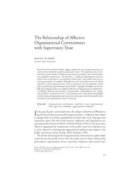 Pdf The Relationship Of Affective Organizational Commitment With Supervisory Trust If you feel highly satisfied, you are more likely to want to commit to a relationship. affective organizational commitment