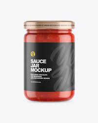 Download Clear Glass Jar W Tomato Sauce Mockup Exclusive Mockups