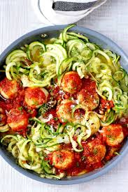 Place the zucchini noodles in a colander and sprinkle with a bit of salt. Chicken Meatballs Zoodles Garden In The Kitchen
