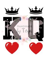 Download King Queen Of Heart Svg Dxf Png Handmade By Toya