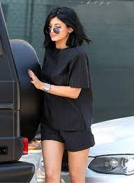 Pinstripe Kylie Jenner Penteados Penteados Afro Curtos Ideias Fashion