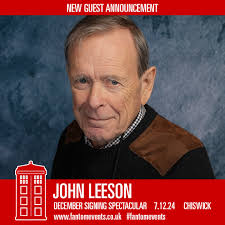 JOHN LEESON will be joining us for our December Signing Spectacular. John  has provided the voice of Doctor Who companion K9 for over forty years. He  also lent his talents to the