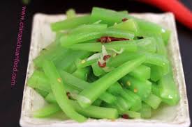 Stir Fried Celtuce Stem China Sichuan Food Celtuce Recipe Authentic Chinese Recipes Produce Recipes