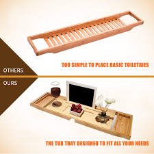It was designed to comfortably accommodate a couple in the tub so you can have a romantic date night. Bamboo Bathtub Tray Bathtub Tray Spa Bathtub Caddy Organizer Book Wine Holder Reading Rack Nonslip Bottom Extendable Bathtub Trays Aliexpress