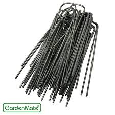 Gardenmate 100 Piquets De Fixation Galvanise Pour Bache Toile Paillage Et Anti Mauvaises Herbes Toile De Paillage Mauvaises Herbes Herbe