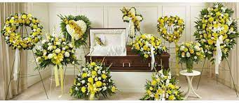 Gather the name and address of the funeral home. Flower Arrangements For Funerals Cremations Yellow Flowers Delivery To Funeral Homes In Tor Funeral Flowers Funeral Flower Arrangements Flower Wreath Funeral