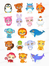 Https Www Behance Net Gallery 60477467 Vector Cartoon Animals Set Cartoon Animals Cute Animal Drawings Kid Character