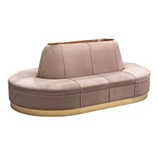 Oval Shaped Center Sofa In Soft Pink Velvet Modern Velvet Sofa L Shaped Sofa Sofa