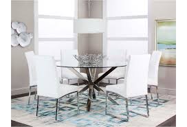 Glass tables bring an airy feel to the dining area. Cramco Inc Classic 59 Round Glass Dining Table Value City Furniture Dining Tables