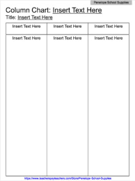 Graphic Organizer Column Chart Version 1 Digitally Editable