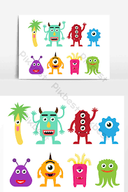 Free for personal use only. Collection Of Cute Cartoon Monsters Vector Illustration Ai Free Download Pikbest