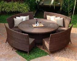 Dining Sets With Benches For Your Outdoor Living Dining Sets With Benches Outdoor Living Green La Round Patio Table Diy Patio Table Round Outdoor Dining Table