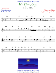We Three Kings For Flute Free Sheet Music
