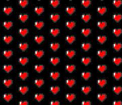 Colorful Fabrics Digitally Printed By Spoonflower Pixel 8 Bit Heart Black Fabric Zelda Quilt Custom Fabric
