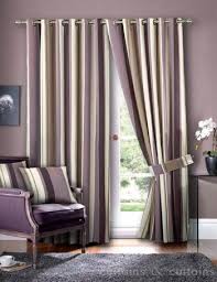 Living room decor curtains home curtains modern curtains grommet curtains panel curtains curtain ideas for living room gray curtains fringe curtains family and living rooms are perfect candidates for these types of long length curtains. Hilton Purple Brown Eyelet Lined Striped Curtain Brown Curtains Living Room Stripe Curtains Bedroom Brown Curtains Bedroom