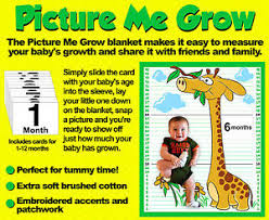 Details About Kazoodle Kids Baby Blanket Picture Me Grow Measuring Size Growth Chart Blanket