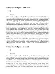 Malaysia penting dalam hubungan dagangan dengan republik czech. Pencapaian Malaysia