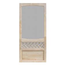 Shop mmi door's sliding barn door collection with matte black, stainless steel or oil rubbed bronze hardware at the home depot. Unique Home Designs 36 In X 80 In Sheridan Unfinished Pine Outswing Wood Hinged Screen Door Ishw320036nat The Home Depot