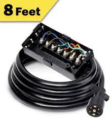 Wiring diagrams are made up of two things: Amazon Com Bougerv 7 Way Trailer Plug Weatherproof Trailer Wiring Harness 7 Pin Trailer Connector Enclosed Trailer Accessories With Junction Box For Rv Trailers Campers Caravans Food Trucks 8 Feet Long Automotive