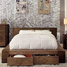 The headboard sports an interesting tufted windowpane pattern that complements the upholstery's 15. Janeiro Rustic California King Platform Bed With Storage Household Furniture Platform Beds Low Profile Beds