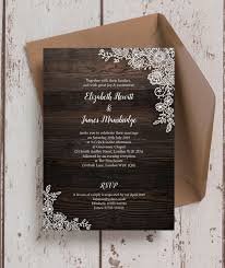Rustic Wood Lace Wedding Invitation Wedding Save The Date Designs Lace Wedding Invitations Save The Date Invitations