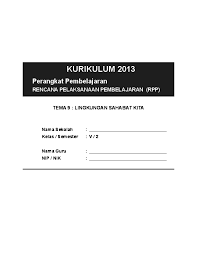 Doc 9 Rpp Sd Kelas 5 Semester 2 Lingkungan Sahabat Kita Tusa Gode Academia Edu