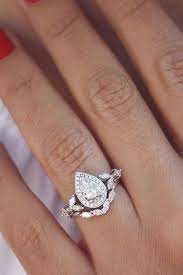 Unique Pear Diamond Engagement Rings Set Wedding Rings Set Side Unique Engagement Rings Rose Gold Beautiful Rose Gold Engagement Rings Diamond Wedding Bands