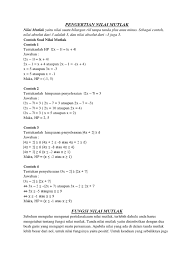 Dapatkan informasi, inspirasi dan insight. Pengertian Nilai Mutlak
