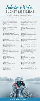 Free Printable Winter Checklist Bucket List Ideas Things To Do For Adults Teens Couples With Friend Bucket List Winter Bucket List For Teens Winter Checklist