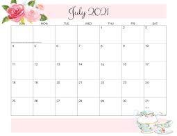 A monthly calendar is one of the important tools or documents that can be made easily with the help of monthly calendar this page is loaded with free printable july 2021 calendar templates which are suitable for making any type of calendar for the month of july, if you. 2020 2021 Free Printable Pretty Floral Calendar Printables And Inspirations