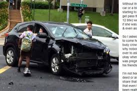 Accidents on the road can involve a range of scenarios. Boy 12 Helps Accident Victims As Adults Took Pictures Latest Singapore News The New Paper
