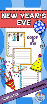 Acrostic Poem Templates New Year S Eve In 2020 Acrostic Poem Template Poem Template Acrostic