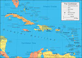 Barbados On Map Of Caribbean Caribbean Islands Map And Satellite Image