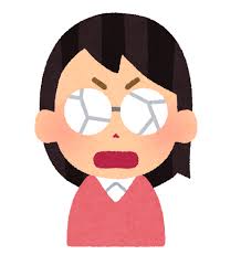ショックでメガネが割れた人のイラスト（女性） | かわいいフリー素材 ...