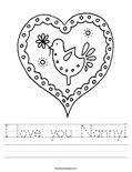 Mary poppins returns umbrella coloring page. I Love You Nanny Worksheet Twisty Noodle