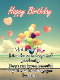 From since you were born, you have been such a blessing to our family. Balloons On The Beach Happy Birthday Card For Mother In Law Birthday Greeting Cards By Davia Birthday Cards For Mother Wishes For Mother Happy Birthday Mother