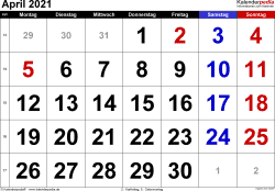 Hier haben wir die beste monat kalendervorlage für ihren offiziellen und persönlichen gebrauch erstellt. Kalender April 2021 Als Pdf Vorlagen