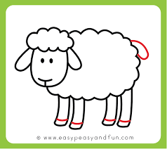 Now draw the sheep's noses on and below the crosshair lines. How To Draw A Sheep Step By Step Sheep Drawing Tutorial Easy Peasy And Fun