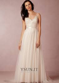 Tutti questi abito da sposa cercasi sono il prezzo bello e basso. Abito Da Sposa Semplici Senza Maniche Lungo All Aperto V Scollo Tulle Ysun It