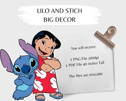 Lilo and Stitch Cutout, Lilo and Stitch Big Decor, Party Decoration Theme  Baby Shower or Birthday Party Stand up Prop, Digital Download