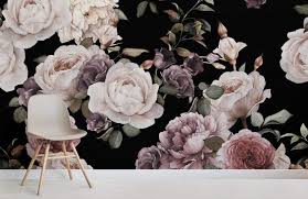 Maybe you would like to learn more about one of these? Purple Pink Dark Floral Wallpaper Murals Wallpaper Black Floral Wallpaper Floral Wallpaper Bedroom Floral Room