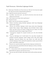 Check spelling or type a new query. Contoh Wawancara Tentang Kebersihan Lingkungan Mosaicone