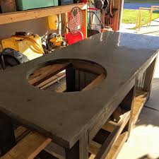 Big Green Egg Concrete Top Table Plans Big Green Egg Table Big Green Egg Outdoor Kitchen Build Outdoor Kitchen
