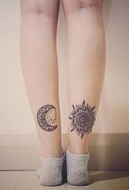 50 Meaningful And Beautiful Sun And Moon Tattoos Kickass Things Moon Tattoo Tattoos Tattoo Calves