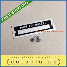 Data Plate Hin Tag Serial Number Id Tag Speedboat Yamaha Suzuki Johnson Mercury Letters Speed Boats Ebay