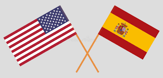 Spain and United States of America. the Spanish and USA Flags. Official Proportion. Correct Colors Stock Vector - Illustration of pennant, country: 142596944